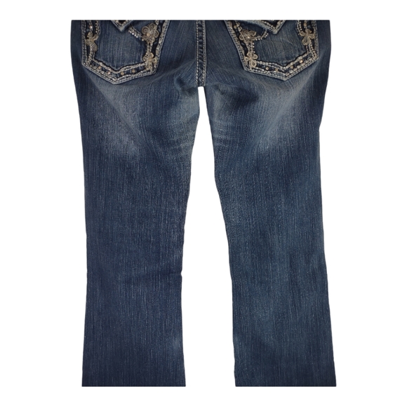 Miss Me Jeans JP5533B Boot Cut Size 28X28 DK 133 Cross Flap Pockets Low Rise - Picture 6 of 15